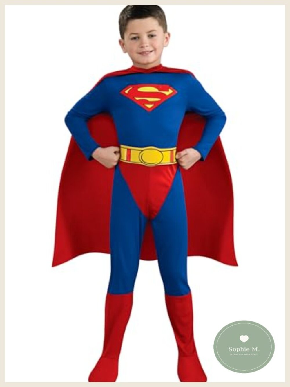 Superman Kids Costume Jumpsuit Cape Halloween Party 100% Polyester
